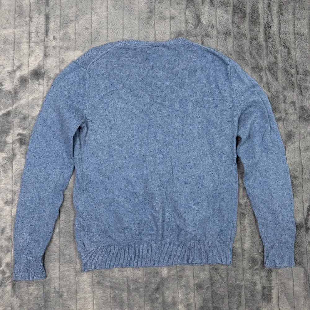 Banana Republic Mens Blue Heathered Cotton Wool Blend Crew Neck Sweater Medium